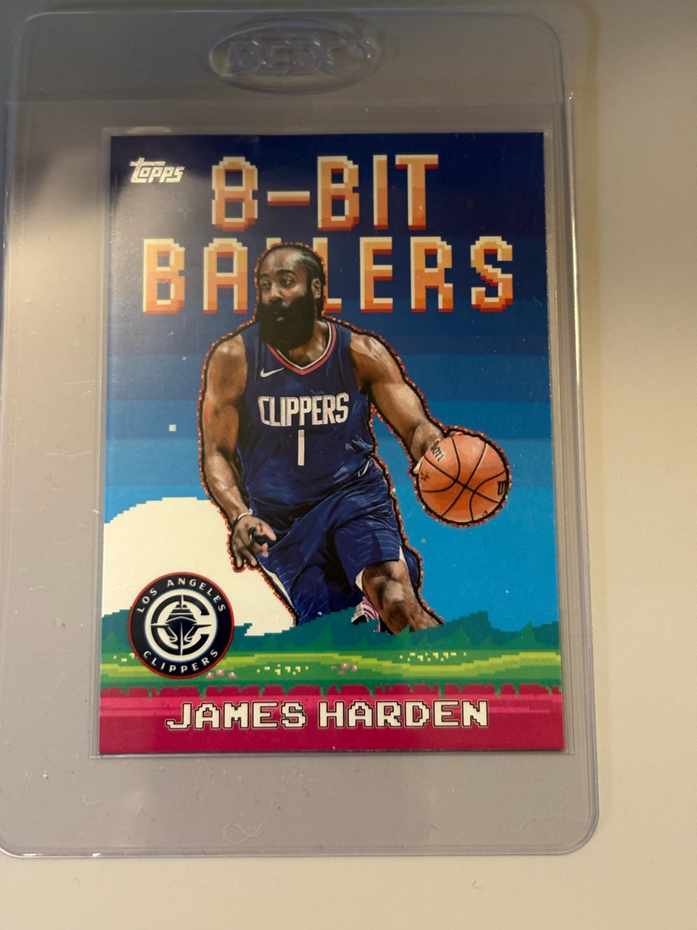 NBA Topps 8-Bit Ballers James Harden Blue Red Pink